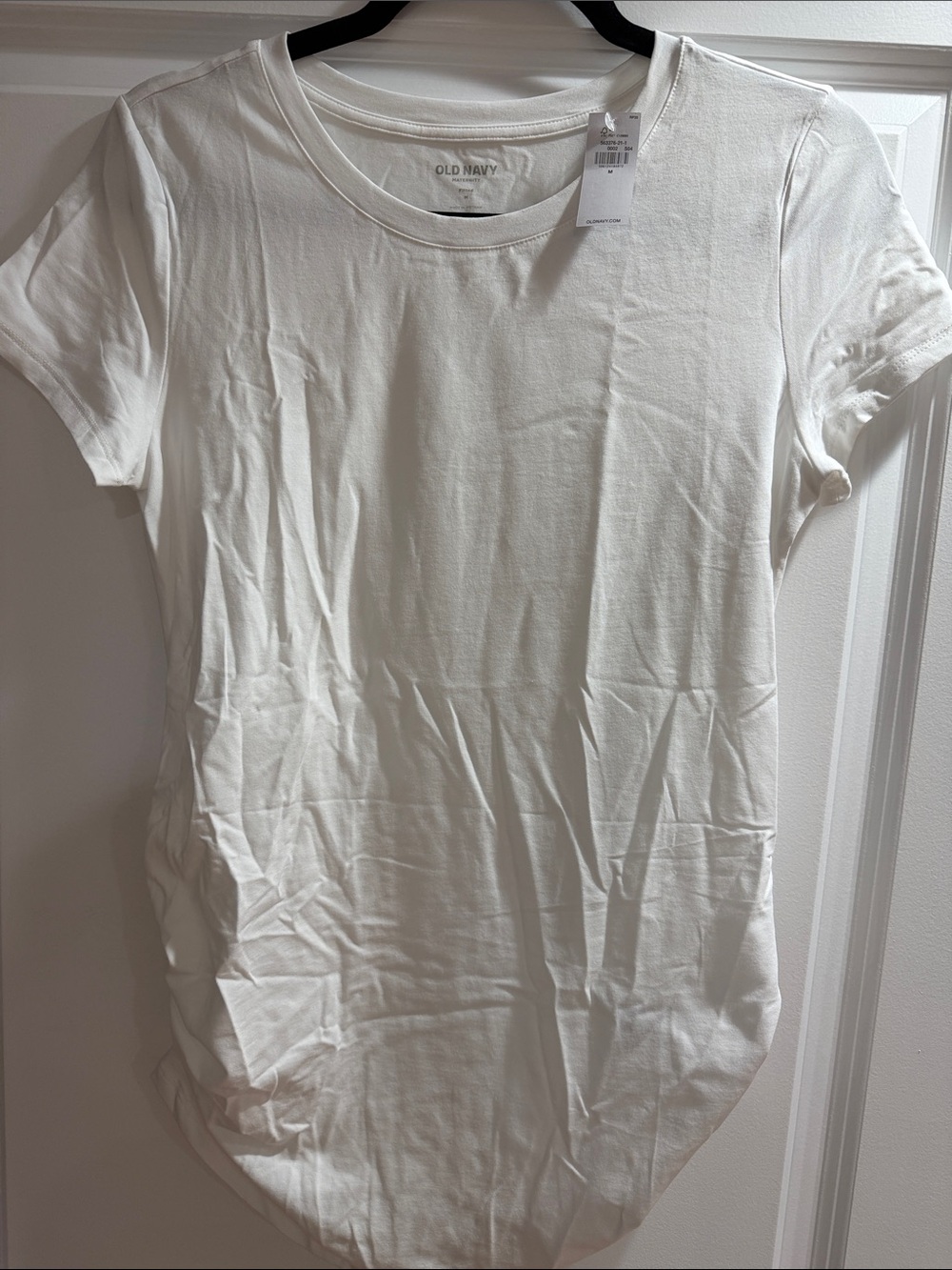 NWT! Old Navy (Size M) Maternity Snug White Crewneck Short Sleeve Women's Tee